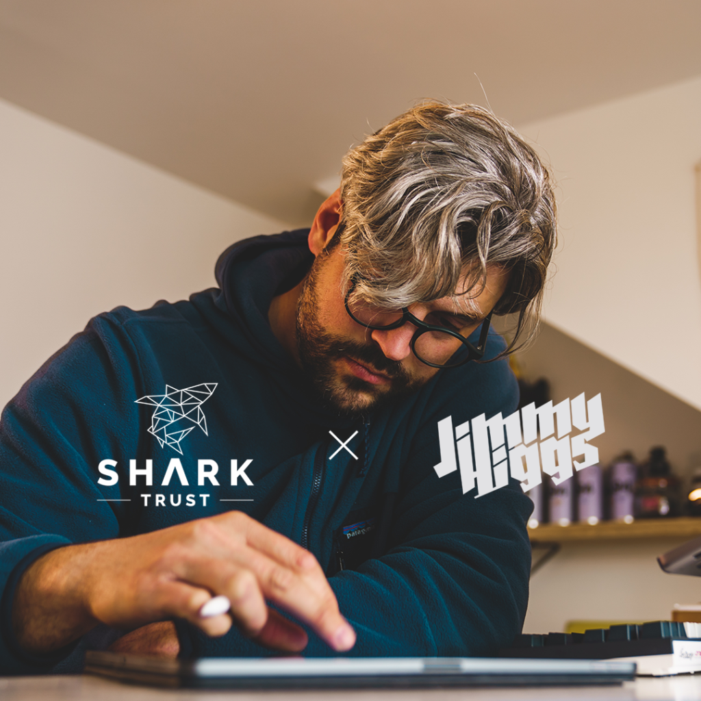 Jimmy Higgs collaborates with the Shark Trust using stylised illustration